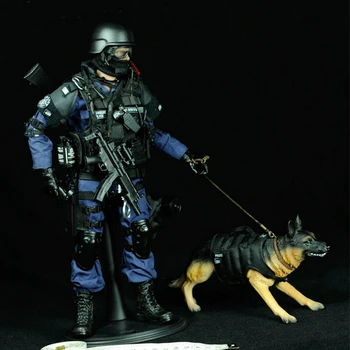 1/6 Rozsahu SWAT Vojaka Obrázok+Policajný Pes sa Modeli Nastaviť Armády Hračka Vojaka Akčné Figúrky Chlapcov, Hračky