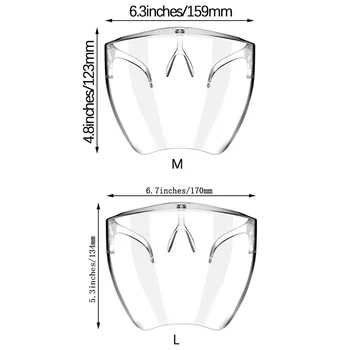 10PCS Bezpečnostné Štít na Tvár Transparentné Okuliare Displeja Maska Clonu Ochrana Očí Okuliare, Anti-fog Ochranné Tvár Masku Masque 3D