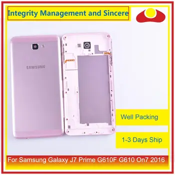 10Pcs/veľa Pre Samsung Galaxy J7 Prime G610F G610 On7 2016 Bývanie Batérie Rám Dverí Zadný Kryt Prípade Podvozku Shell