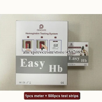 1PCS Hemoglobín meter pre test krvi/Hemoglobín meter prenosné s 500PCS hemoglobín test pásy (Pásiky DÁTUM skončenia PLATNOSTI 2022-07)