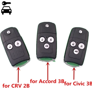 2/3 Tlačidlá Auto Upravené Skladacie Flip Diaľkové príveskom, 433MHZ s ID46 čip pre Honda Civic Dohodou CRV C-RV Upravené Diaľkové Kľúč