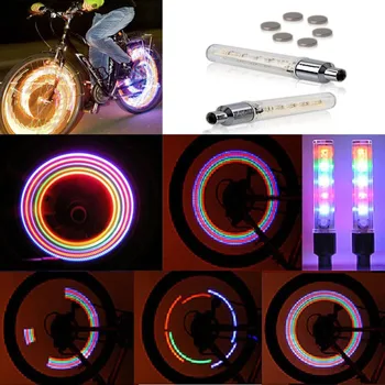 2 Ks 5LED Bicykli Bicykli jazda na Bicykli Kolesa Ventil Spp LED, Neónové Svetlo, Svetlý Flash Lampa LT0083 32 vzory zmeniť #264189
