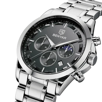 2020 BENYAR pánske hodinky z nerezovej ocele business sledovať mužov top značky luxusné wristwacth mužov nepremokavé hodiny Relogio Masculino