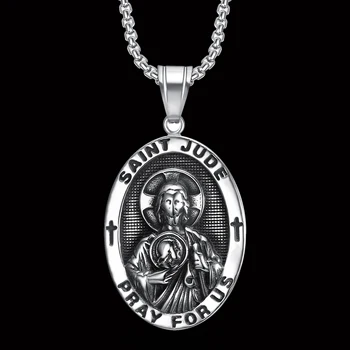 316 Nerezovej Ocele Katolíckej Šperky St Svätý Júda Oroduj za Nás Medaila Náhrdelník pre Mužov, Ženy