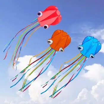 4M 3D Octopus Kite Jednom Riadku Športové Lietanie Mäkké Kite Cartoon Zvierat Kite Farebné Malé Softvérové Vánok Vonkajšie Jednoduché Lietať