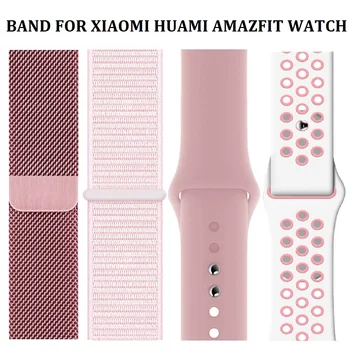 4PCS Oka & Nylon potítka Pre Xiao Huami Amazfit GTS 2 GTS2 Watchband GTR 42mm GTR2 Sledovať popruh pre Amazfit His lite band