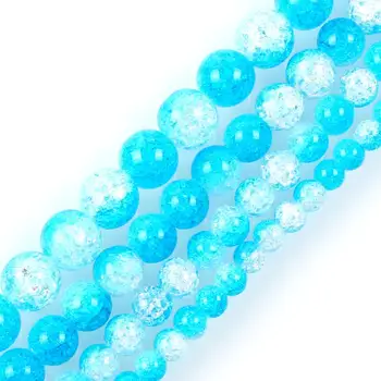 6-12 mm Hladké Zmiešané V Dvoch Farbách Kolo Krakovaný Crystal Kameň Korálky Voľné Dištančné Perličiek Šperky Čo Náramok Náhrdelník