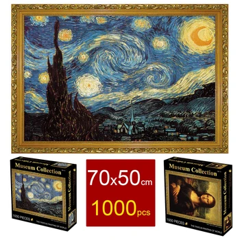 70*50 cm Skladačka Puzzle 1000 Kusov pre Dospelých Van Gogha, Hviezdna Noc DIY Montáž Obrázok Parper Adulto Puzzle Hra Hračka Darček