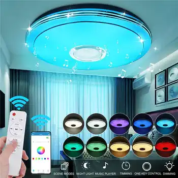 80 W RGB LED Stropné Svietidlá bluetooth Modernej Hudby Lampa Obývacej Izby, Spálne, Kuchyne, Osvetľovacie Zariadenie, Povrchová Montáž Diaľkové Ovládanie