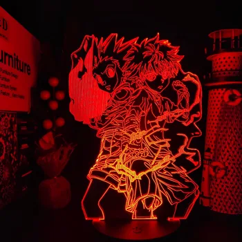 Anime Postavy Hunter X Hunter Gon Killua 3D Nočné Osvetlenie Interiéru Modelu Hračky pre Deti Brinquedos Akcie Figma Zber Figurals