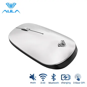 AULA SC800 Bezdrôtová Myš Bluetooth USB 2400DPI 2.4 GHz Optické Stlmiť Ergonomické Prenosná Ultra Tenká Bezdrôtová Myš pre Domáce Kancelárie