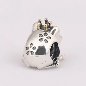 Autentické S925 Strieborné Guľôčky DIY Šperky Koruny Frog Prince Kúzlo fit Lady Náramok Náramok