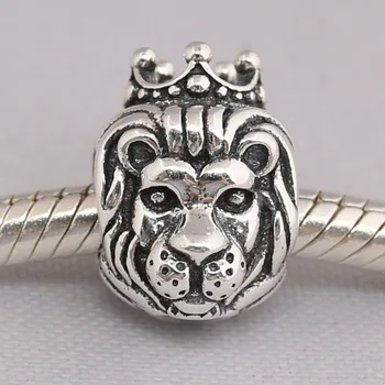 Autentické S925 Zvierat Perličiek Kráľ Džungle Lev Charms fit Lady Náramok Náramok Diy Šperky