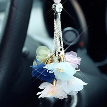 Auto prívesok creative móde crystal ball vykladané spätné zrkadlo auto dekorácie darček auto interiérové doplnky visí ženy