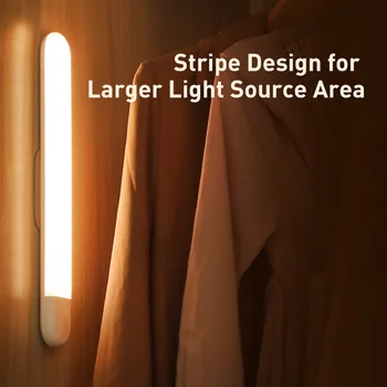 Baseus LED Šatník Svetlo PIR Snímač Pohybu Svetla USB Nabíjateľné Nočné Svetlo LED Nočné Lampy Magnet Stenu Svetla Teplé Biele Svetlo
