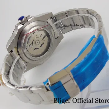 BLIGER Modré Šaty SUNBURST 24 Šperky NH35 MIYOTA 8215 Muži Mechanické Náramkové hodinky Jednosmerný Rotaitng Rámu Dátum Duševné Band