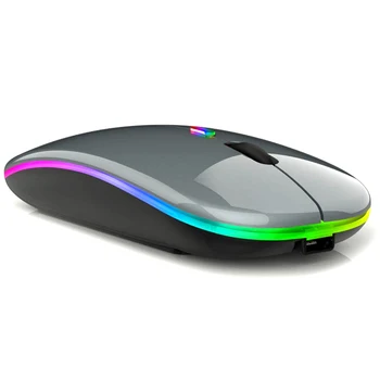 Bluetooth & 2.4 G Slim Bezdrôtová Myš, Prenosné Duálny Režim Dobíjacia Bezdrôtová Myš pre PC,Počítač,Notebook