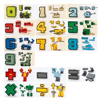 Creative Transformation Číslo Robot Akcie Obrázok Montáž Stavebné Bloky Model Vzdelávacie Hračky Pre Deti, Chlapci Dary
