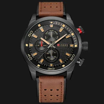 CURREN 2020 nový high-end fashion analógový vojenské športové hodinky kvalitný kožený opasok quartz náramkové hodinky s Montre Homme Relojes