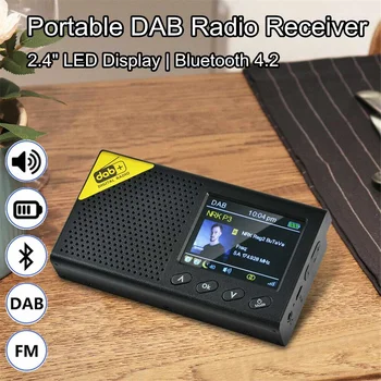 DAB rádia FM Rádio Stereo Prijímač USB 3,5 mm Port Bluetooth LED Displej Mini Prenosné Rádio FM DAB Prijímač, Digitálny Prehrávač Hudby
