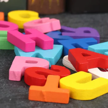 Deti Drevené 3D Puzzle Abeceda Dieťa Farebné List Digitálne Geometrické Vzdelávacie Hračka Pre Batoľa Chlapec Dievča Darček