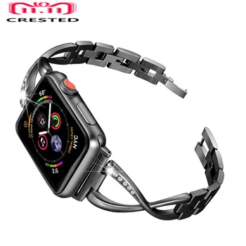 Diamond popruh Pre Apple Hodinky Kapela apple hodinky 5 4 3 kapela 44 mm/40 mm z Nehrdzavejúcej Ocele Iwatch 5 4 42mm/38 mm Náramok watchband pásu