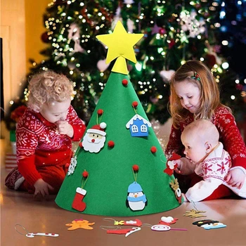 DIY Deti Hračky Stene Visí Cítil Vianočný Strom 3D Puzzle Vzdelávacie Hračky, Vianočné Dekorácie, Hračky Zábavnej Hre Darčeky Pre Deti