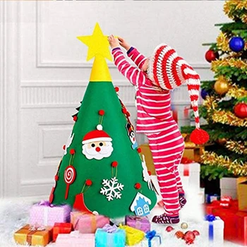DIY Deti Hračky Stene Visí Cítil Vianočný Strom 3D Puzzle Vzdelávacie Hračky, Vianočné Dekorácie, Hračky Zábavnej Hre Darčeky Pre Deti
