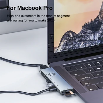 Dual-end Type-c Mužov Dual HDMI USB3.1 PD 60W, Dokovacia Stanica pre MacBook Notebook Dokovaciu stanicu podporuje až 10Gbps
