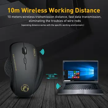 Ergonomická Myš Wireless Mouse Počítačovej Myši Pre PC, Notebook, 2.4 Ghz, USB Mini Mause 1600 DPI 6 tlačidiel Optické Myši