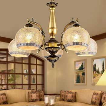 Európsky štýl obývacia izba Bronzový luster sviečka, lampa moderného jedáleň lampa spálňa lampa dvojité luster