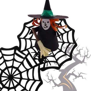 Halloween Dekorácie Pavučina Obrus Dráha Strany Tabuľka Black Pohár Mat Halloween Ornament Domov A Kuchyne