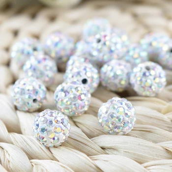 HORÚCE! KoMee 10 mm 20pcs Crystal Drahokamu Korálky Disco Ball DIY Pre Handmade Náramok šperky, takže Materiál 25 Farieb Na Výber