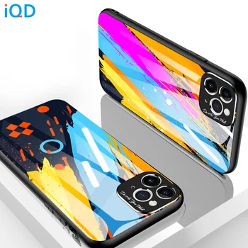 IQD Pre iPhone 11 Pro Prípade sklo Nový trend Objektív Ochranný Kryt Shockproof Pevného Späť Slim TPU pre iPhone X Xs Max 8 Plus Prípadoch
