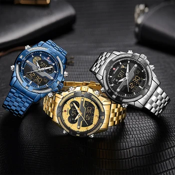KADEMAN Mužov Športové Quartz Hodinky Top Luxusné Značky Multifunkčné Nepremokavé Svetelný Náramkové hodinky LED Dual Dispay Hodiny Horloges