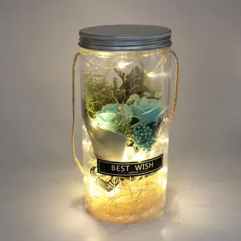Kreatívne LED Nočné Svetlo Rose V Želám Fľaša Noc Lampa Novosti Darček Lampa Na Vianoce, Valentína Darček Svadobná Výzdoba