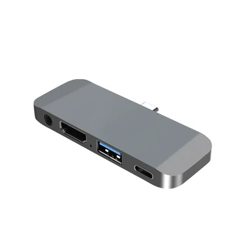 Kshd USB Typu C Hub Dokovacej Stanice mini 4 in1 Pre MacBook počítač apple USB-C-HDMI Audio Adaptér PD