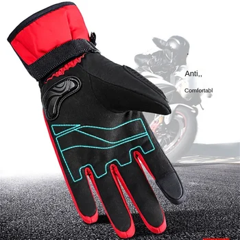 Kvalitné Zimné Moto Rukavice Plný Prst Polyester Zahustiť Termálne Rukavice Chrániť Dotyk Nepremokavé Rukavice Enduro Motocykloch