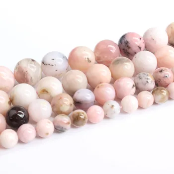 LIngXiang Módne Prírodné Šperky Ružový Opál kamene Voľné Korálky 6 8 10 12 mm DIY náramok, náhrdelník Príslušenstvo, aby