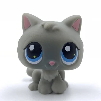 LPS MAČKA Vzácne pôvodné pet shop hračky cat #66 svetlo sivá Baby Kitty roztomilý zvierat Mačiatko pre deti zber