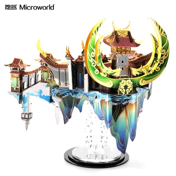 Microworld Dragon Palace model súpravy DIY rezanie laserom Skladačka puzzle fighter 3D model kovového Puzzle, Hračky pre Deti, darčeky