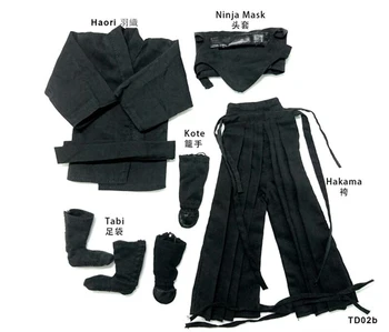 Na Predaj 1/6 Muž Obrázok Oblečenie Nastaviť Japonský Čierny Samuraj, Ninja Kostým Oblečenie Sady Black/Kamufláž pre 12