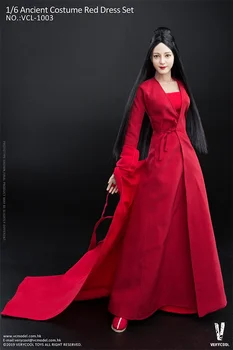 Na Sklade 1/6 Rozsahu VCL-1003 Vintage Orient Staroveké Ženské Šaty Červené Sukne Nastaviť Uchytenie 12 