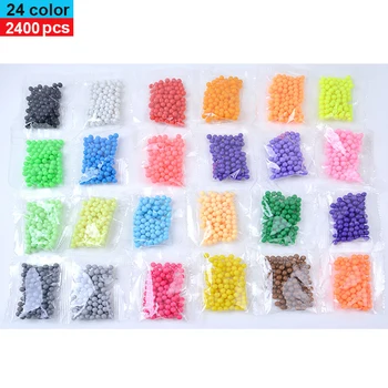 NOVÁ 24 farby Náplň Korálky puzzle Crystal DIY rozstrekovaný korálky nastaviť loptové hry 3D ručné magické hračky pre deti,