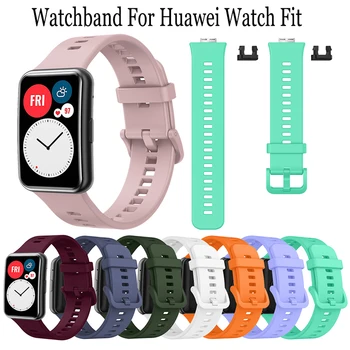 Nové silikónové watchband pre Huawei sledovať fit smart hodinky farba pracky Popruhu kapela Nahradenie Náramok Pre Huawei fit Príslušenstvo