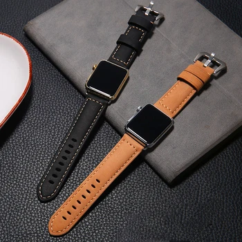 Originálne Kožené pútko Pre Apple Hodinky Kapela 44 mm 40 mm iWatch kapela 38 mm 42mm Retro watchband pulseira Apple hodinky series 5 4 3 2