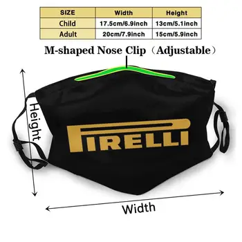 Pirelli Fan Art Zlaté Logo Opakovane Masku Na Tvár , Nastaviteľné Umývateľný Vymeniteľné Módne Fase Masky Pirelli Ventilátor Logo Pneumatiky Pneumatiky
