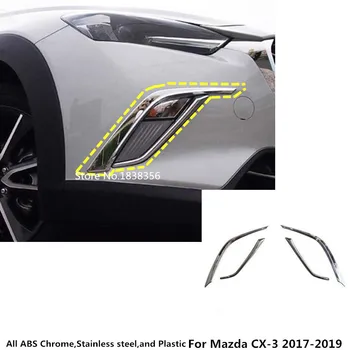 Pre Mazda CX-3 CX3 2017 2018 2019 2020 Telo Predné Hmlové Svetlo Lampy Detektor Rám Stick Obočia, ABS Chrome Kryt Výbava Stick Časť