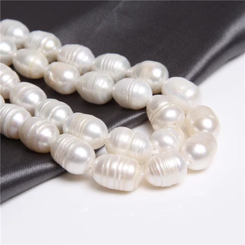 Prírodné Zemiakov Sladkovodné Perly voľné Korálky biele oválne zemiakov, Prírodné Perly, korálky pre ženy Šperky, Takže kolo 7-11 mm