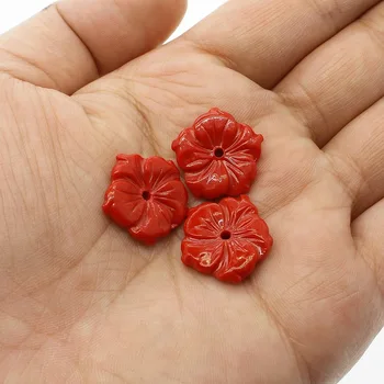 Prírodný Materiál Syntetický Coral Voľné Korálky, Ručne vyrezávané Kvet Tvar 20 mm DIY Výrobu Šperkov Príslušenstvo pack 1 / 10pcs